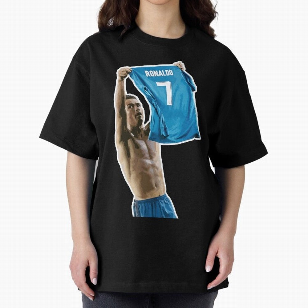 Cristiano Ronaldo Oversized T-Shirt Cheer through Every Moment of Global Football Passion for FIFA World Cup 2026 USA Canada Mexico, Capturing Neymar, Haaland and Cristiano Ronaldo, Spain and Netherlands, Sports Nostalgia, International