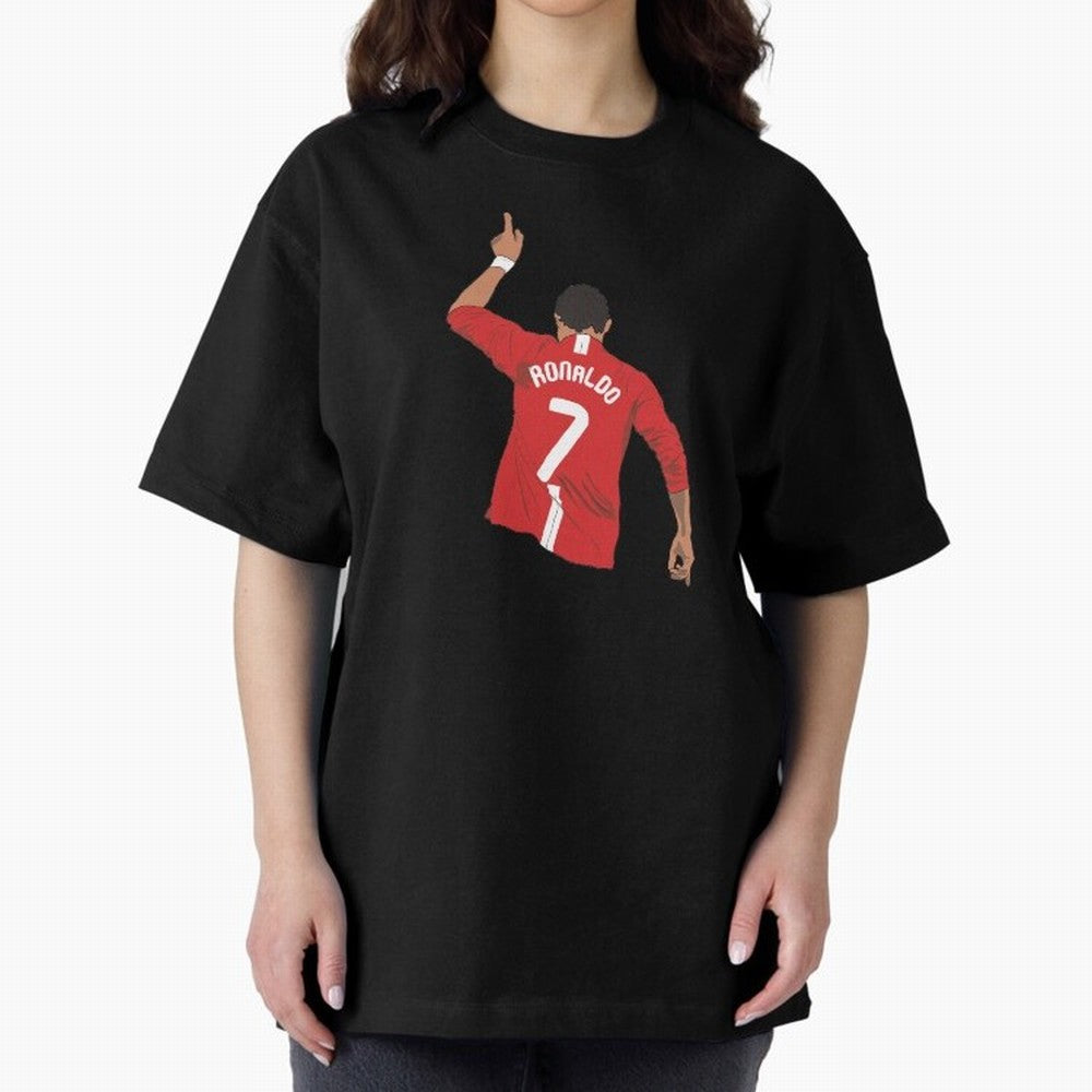 Cristiano Ronaldo MUFC Oversized T-Shirt Back the Journey through Global Football Passion for FIFA World Cup 2026, Inspired by Messi, Neymar and Mbappe, Portugal, Sports Nostalgia, International Competition, Famous Players and Unforgettable