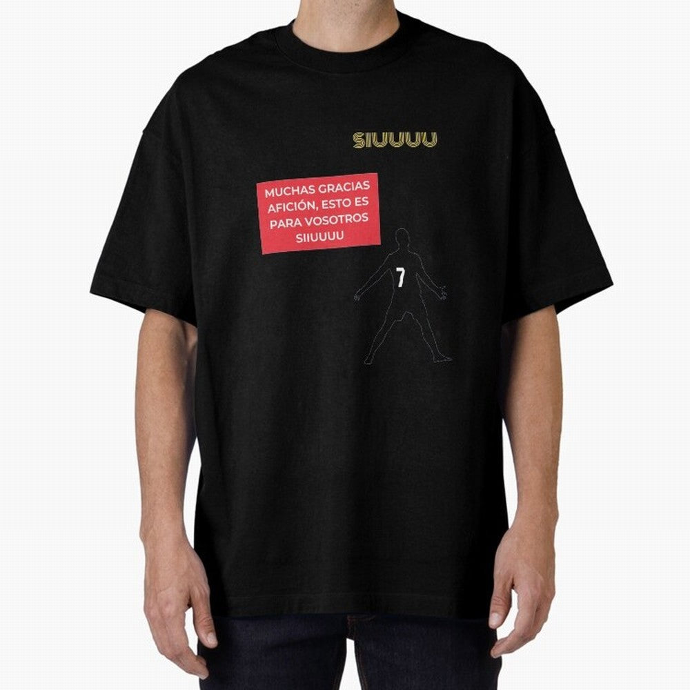 SIUUU CR7 Oversized T-Shirt Honor the Beautiful Game during the FIFA World Cup 2026 USA Canada Mexico Journey through CR7 and Messi Highlights, England, France and Netherlands Pride, Stadium Memories, Football Loyalty, International Chants and