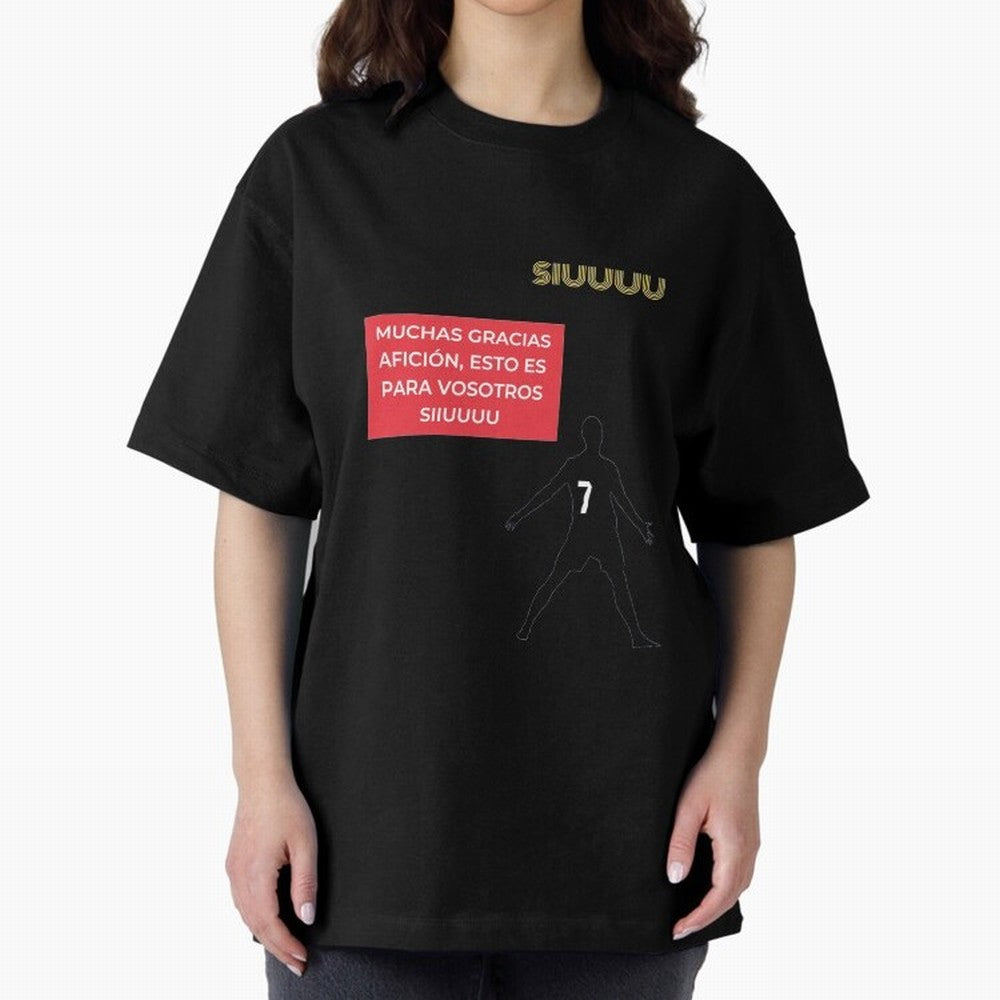 SIUUU CR7 Oversized T-Shirt Honor the Beautiful Game during the FIFA World Cup 2026 USA Canada Mexico Journey through CR7 and Messi Highlights, England, France and Netherlands Pride, Stadium Memories, Football Loyalty, International Chants and