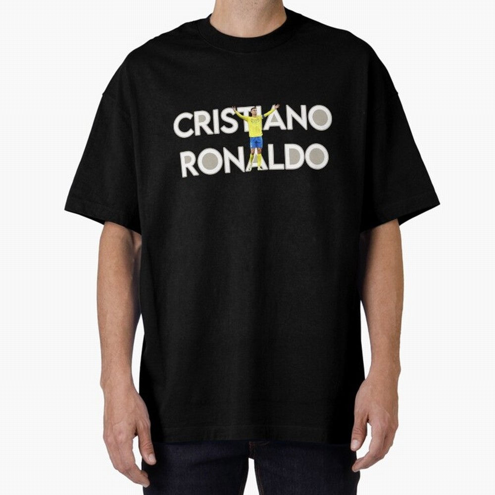 Cristiano Ronaldo Oversized T-Shirt Honor Football Greatness during FIFA World Cup 2026 USA Canada Mexico Connected to Messi and Cristiano Ronaldo, Spain and Netherlands Energy, Football Festival Excitement, Trophy Ambitions, Country Rivalries and