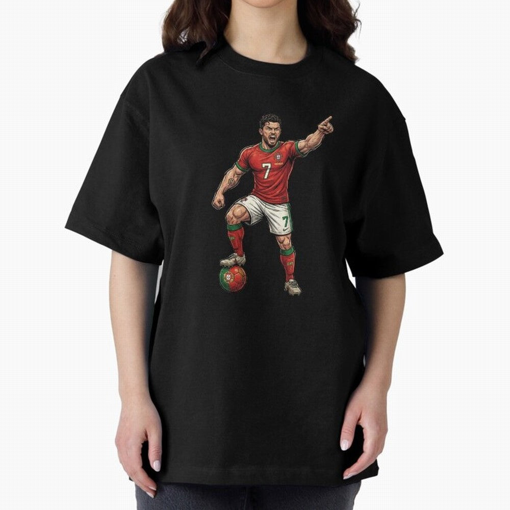 The ultimate soccer player | anime style Oversized T-Shirt Represent Fans Who Live for FIFA World Cup 2026 Group Stage Featuring Messi, CR7 and Mbappe, Brazil Energy, Goal Celebration Energy, Supporter Heritage, Football Icons and Worldwide