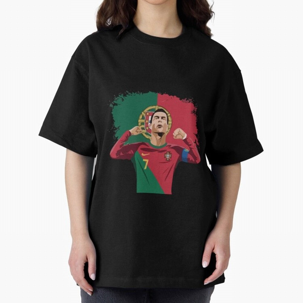 Cristiano Ronaldo CR7 T-shirt Design Oversized T-Shirt Turn Up for the FIFA World Cup 2026 Group Stage Journey through Cristiano Ronaldo, Haaland and CR7 Highlights, Argentina, France and Brazil Pride, Fan Favorite Moments, National Team Passion,