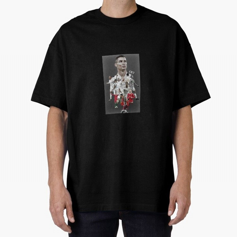 Cristiano Ronaldo Oversized T-Shirt Show Passion for the Stars of Match Day Hype around FIFA World Cup 2026, Cristiano Ronaldo, Haaland and CR7, Germany, Worldwide Fan Energy, Dramatic Goals, Stadium Lights and Championship Celebrations; Ideal for