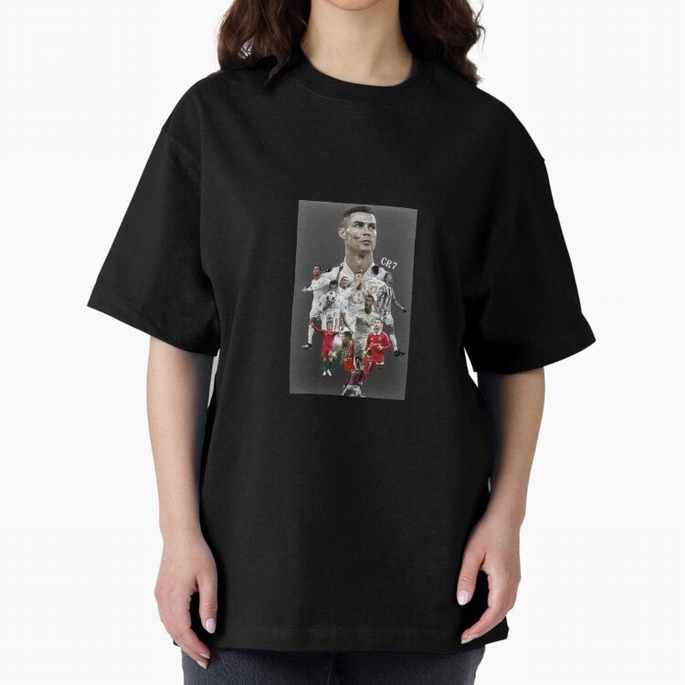 Cristiano Ronaldo Oversized T-Shirt Show Passion for the Stars of Match Day Hype around FIFA World Cup 2026, Cristiano Ronaldo, Haaland and CR7, Germany, Worldwide Fan Energy, Dramatic Goals, Stadium Lights and Championship Celebrations; Ideal for