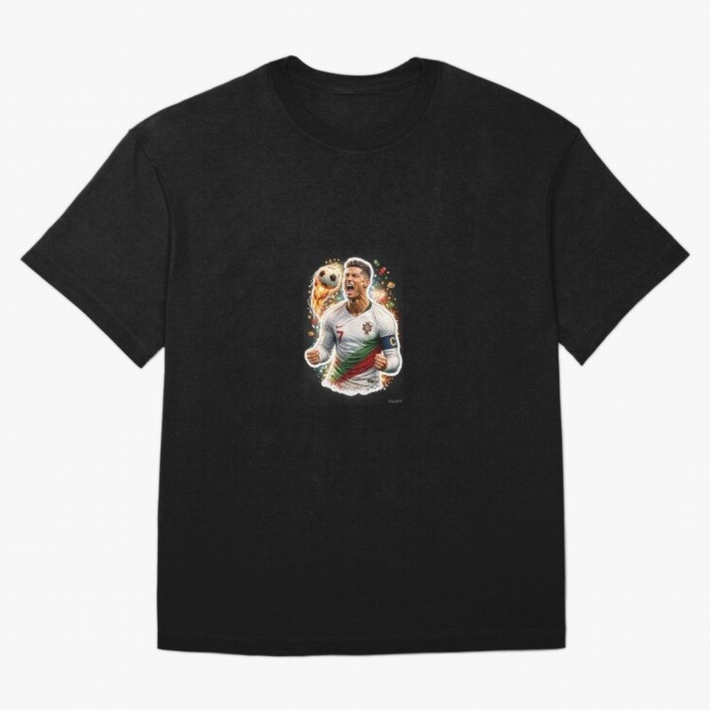 Ronaldo Winning Moment Oversized T-Shirt Relive FIFA World Cup 2026 Group Stage Spirit, Featuring Portugal, Spain and Germany, Neymar, Haaland and Cristiano Ronaldo, Football Festival Excitement, Trophy Ambitions, Country Rivalries and Star Player