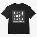 Cristiano Ronaldo Minimalism Silhouette Oversized T-Shirt Share the Excitement of FIFA World Cup 2026 for Fans of Messi, CR7 and Mbappe and Spain and Netherlands, Bringing Sports Nostalgia, International Competition, Famous Players and