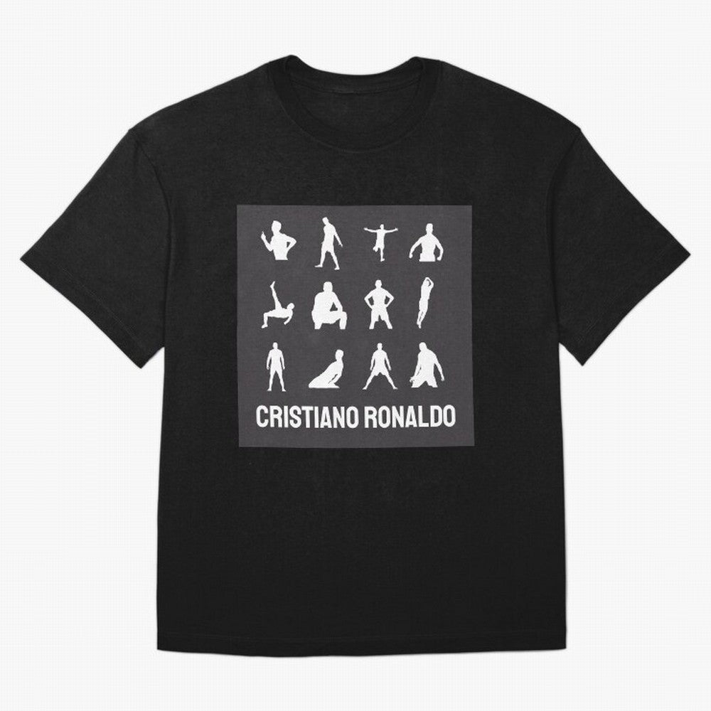 Cristiano Ronaldo Minimalism Silhouette Oversized T-Shirt Share the Excitement of FIFA World Cup 2026 for Fans of Messi, CR7 and Mbappe and Spain and Netherlands, Bringing Sports Nostalgia, International Competition, Famous Players and