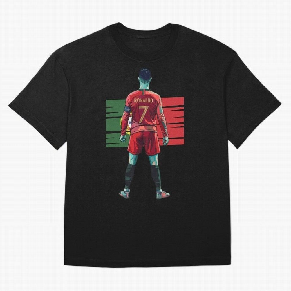 Cristiano Ronaldo Oversized T-Shirt Follow the Final Road of Global Football Passion for FIFA World Cup 2026 USA Canada Mexico, Driven by Cristiano Ronaldo, Haaland and CR7, Brazil, Vintage Soccer Flavor, Modern Football Stars, National Flags and