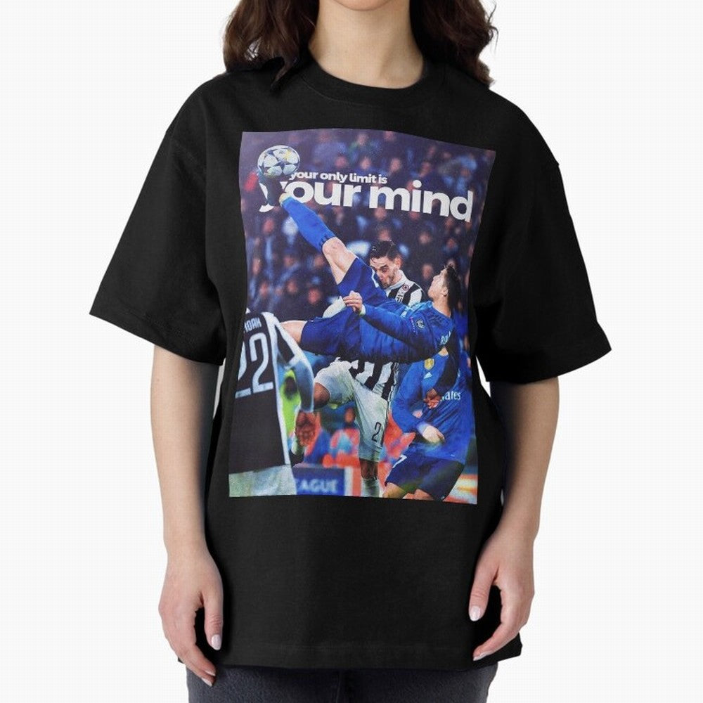 Cristiano Ronaldo - Your only limit is your mind Oversized T-Shirt Keep the Match Day Mood of Global Football Passion for FIFA World Cup 2026 USA Canada Mexico, Capturing Messi, Neymar and Mbappe, France and Portugal, Championship Spirit, Famous