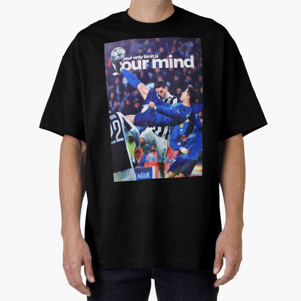 Cristiano Ronaldo - Your only limit is your mind Oversized T-Shirt Keep the Match Day Mood of Global Football Passion for FIFA World Cup 2026 USA Canada Mexico, Capturing Messi, Neymar and Mbappe, France and Portugal, Championship Spirit, Famous