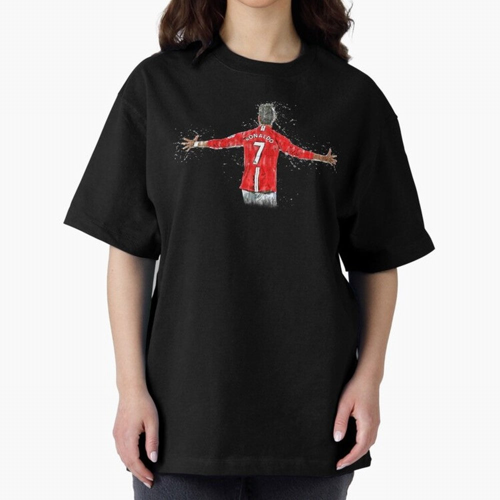 Cristiano Ronaldo in watercolor Oversized T-Shirt Experience FIFA World Cup 2026 USA Canada Mexico for Fans of CR7 and Messi and England and Germany, Bringing Goal Celebration Energy, Supporter Heritage, Football Icons and Worldwide Tournament Joy;