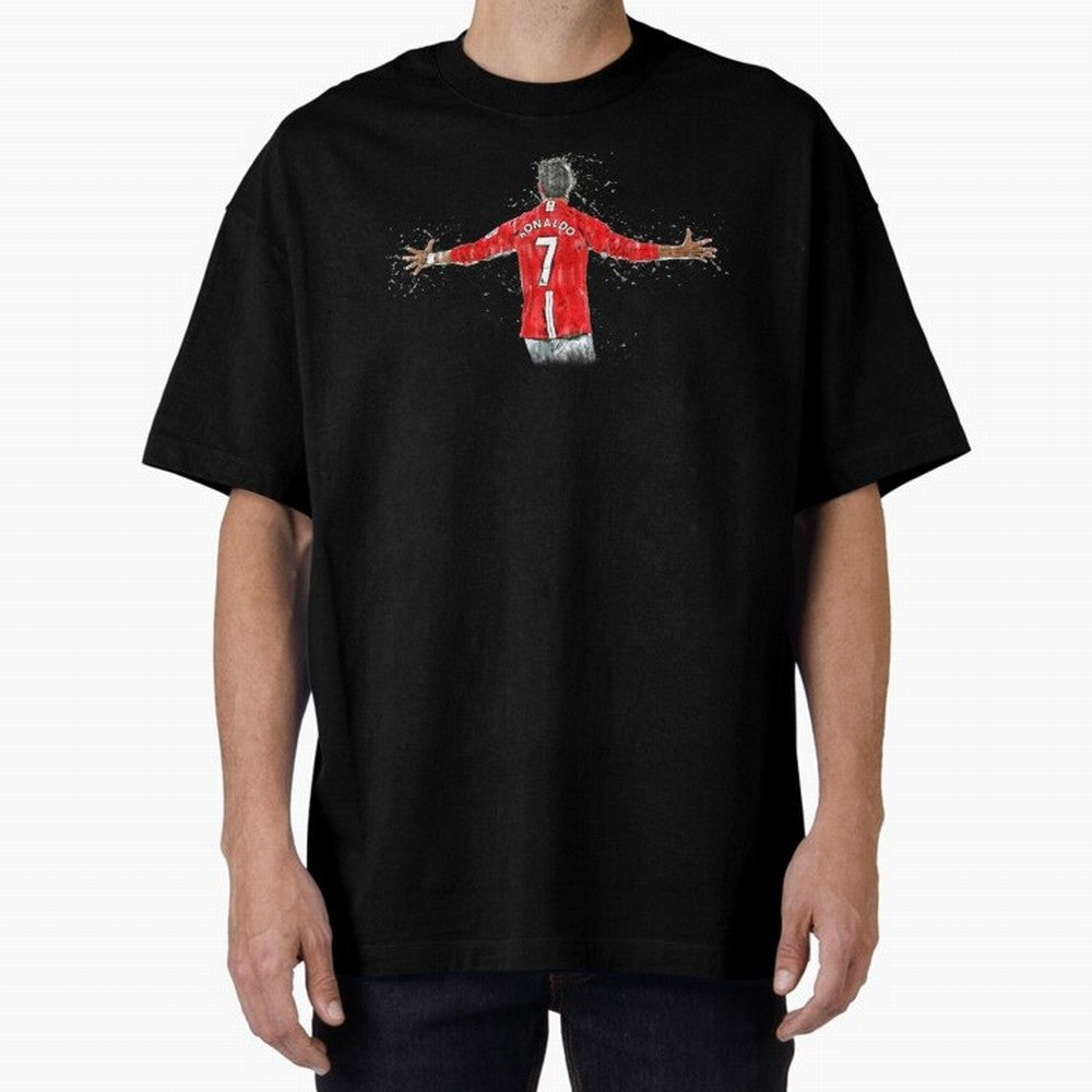 Cristiano Ronaldo in watercolor Oversized T-Shirt Experience FIFA World Cup 2026 USA Canada Mexico for Fans of CR7 and Messi and England and Germany, Bringing Goal Celebration Energy, Supporter Heritage, Football Icons and Worldwide Tournament Joy;