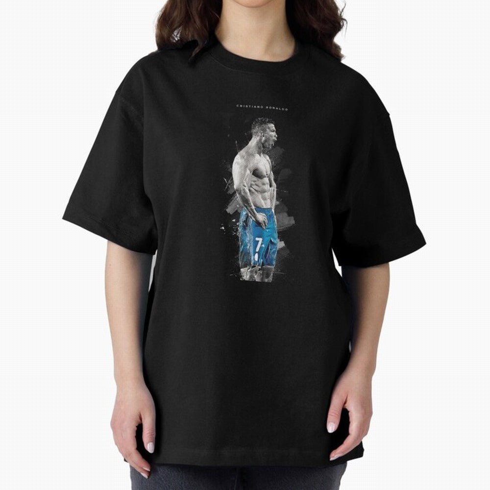 Cristiano Ronaldo Oversized T-Shirt Feel the Heartbeat of Global Football Passion for FIFA World Cup 2026 Group Stage, Centered on CR7 and Messi, England, Football Festival Excitement, Trophy Ambitions, Country Rivalries and Star Player Buzz; Ideal