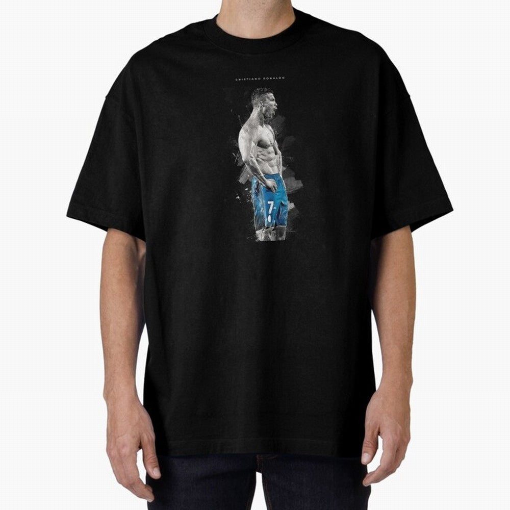 Cristiano Ronaldo Oversized T-Shirt Feel the Heartbeat of Global Football Passion for FIFA World Cup 2026 Group Stage, Centered on CR7 and Messi, England, Football Festival Excitement, Trophy Ambitions, Country Rivalries and Star Player Buzz; Ideal
