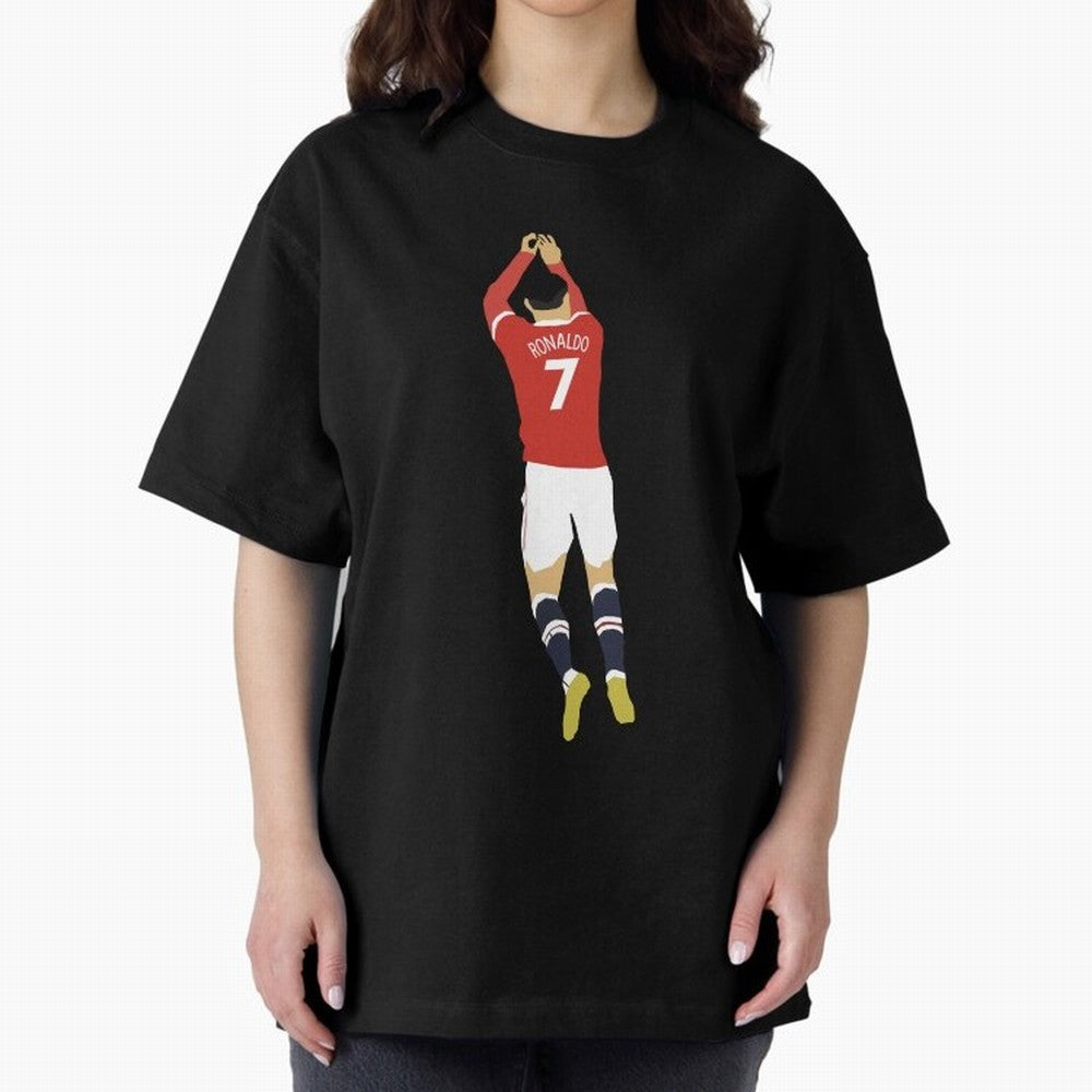 Cristiano Ronaldo Oversized T-Shirt Feel Global Football Passion for FIFA World Cup 2026 USA Canada Mexico, Featuring CR7 and Messi, France and Portugal, Football Festival Excitement, Trophy Ambitions, Country Rivalries and Star Player Buzz; Great