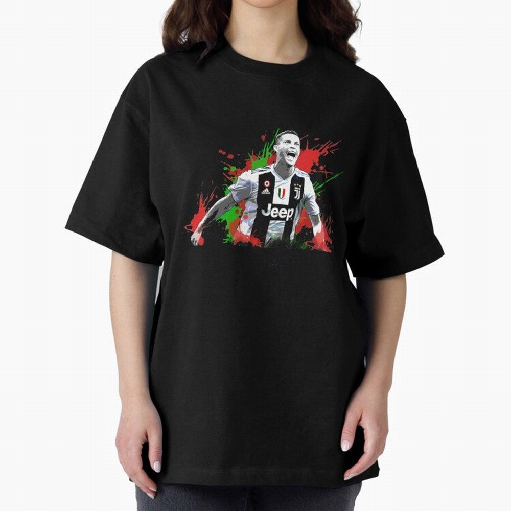 Cristiano Ronaldo Oversized T-Shirt Represent FIFA World Cup 2026 Group Stage for Fans of Neymar and Brazil, Bringing Goal Celebration Energy, Supporter Heritage, Football Icons and Worldwide Tournament Joy; Made for Die Hard Supporters, Soccer