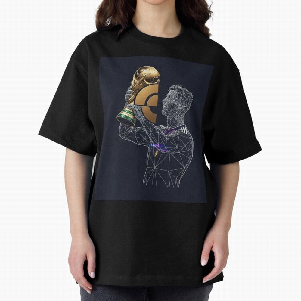 Digital Football Oversized T-Shirt Bring Legendary Rivalry Energy to FIFA World Cup 2026 for Fans of CR7 and Germany, Bringing Vintage Soccer Flavor, Modern Football Stars, National Flags and Final Night Emotion; Ideal for Football Dads, Football