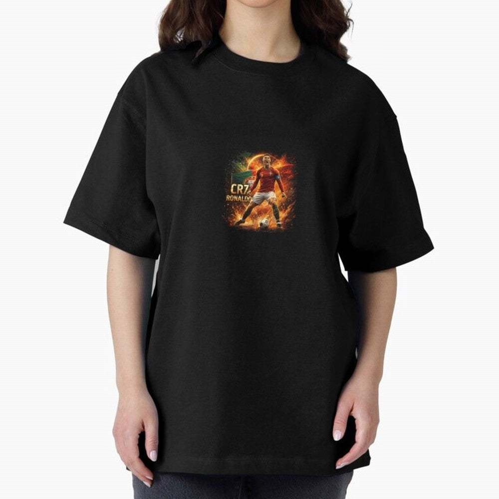 Cristiano Ronaldo Football Legend Artwork Oversized T-Shirt Join the FIFA World Cup 2026 Group Stage Journey through Mbappe Highlights, Argentina, France and Brazil Pride, Fan Favorite Moments, National Team Passion, Big Match Drama and Soccer