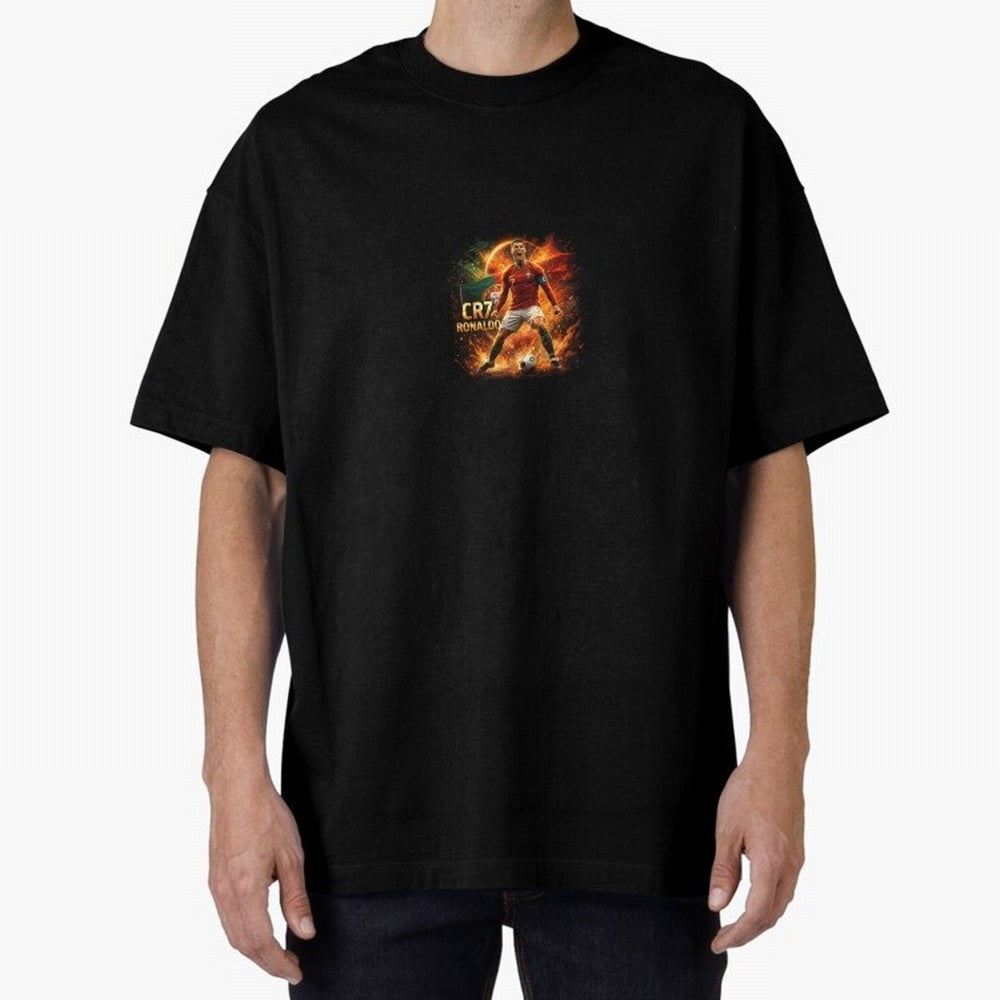 Cristiano Ronaldo Football Legend Artwork Oversized T-Shirt Join the FIFA World Cup 2026 Group Stage Journey through Mbappe Highlights, Argentina, France and Brazil Pride, Fan Favorite Moments, National Team Passion, Big Match Drama and Soccer