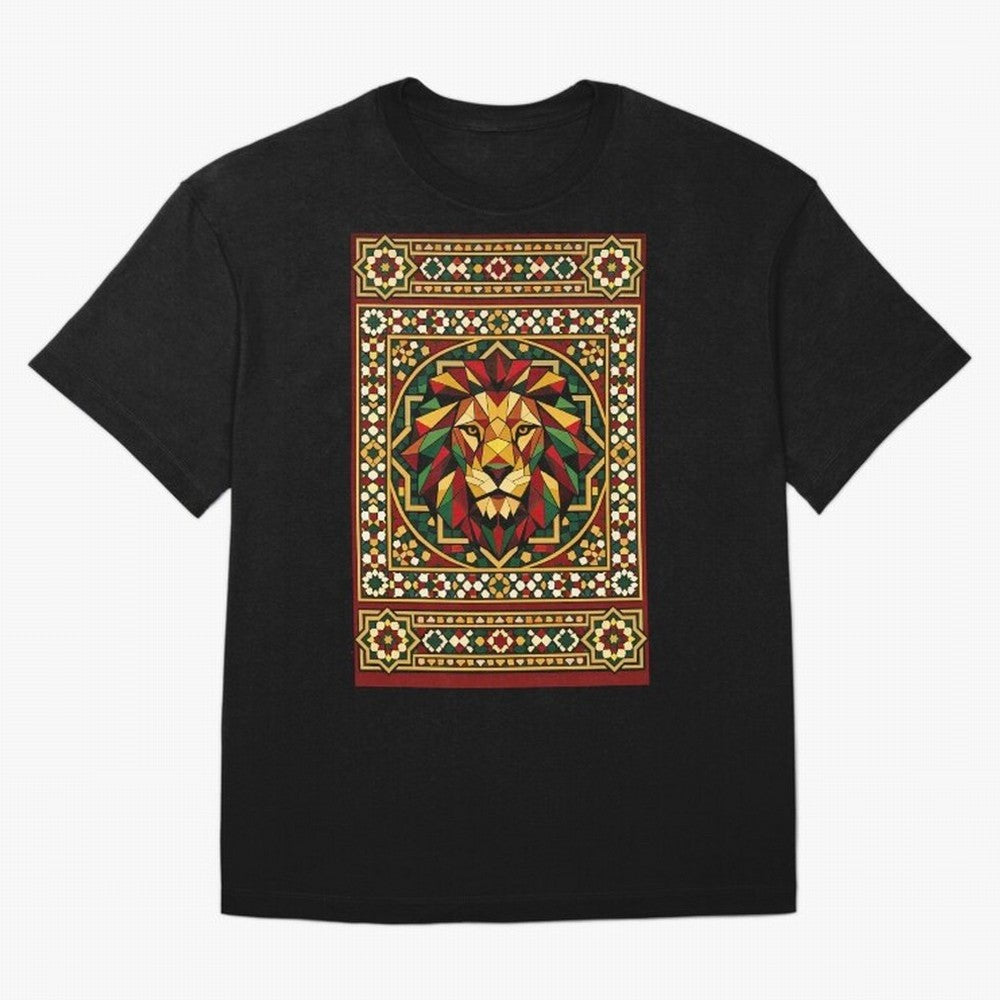 Portuguese Geometric Lion Portrait Oversized T-Shirt Bring Trophy Dreams to FIFA World Cup 2026 Spirit, Capturing Netherlands, Messi, Neymar and Mbappe, Supporter Pride, Iconic Celebrations, Legendary Names and Global Match Day Energy; Perfect for