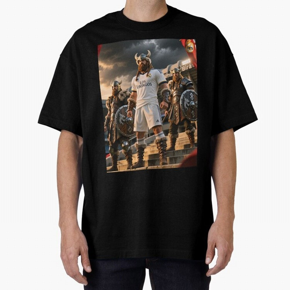 Los Vikingos del Bernab¨¦u Oversized T-Shirt Bring Home FIFA World Cup 2026 USA Canada Mexico Spirit, Connected to Portugal, Cristiano Ronaldo, Football Passion, Legendary Performances, Festival Vibes and Supporter Community; Made for Die Hard