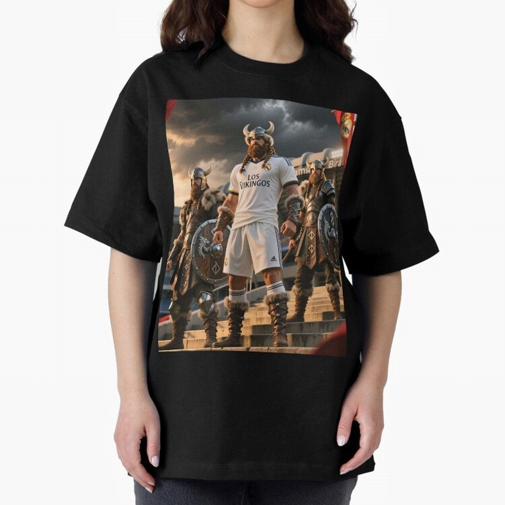 Los Vikingos del Bernab¨¦u Oversized T-Shirt Bring Home FIFA World Cup 2026 USA Canada Mexico Spirit, Connected to Portugal, Cristiano Ronaldo, Football Passion, Legendary Performances, Festival Vibes and Supporter Community; Made for Die Hard