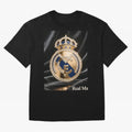 Gold Madrid Real Oversized T-Shirt Bring Bold Fan Energy to FIFA World Cup 2026 for Fans of Haaland and Mbappe and Spain, Bringing Classic Soccer Heritage, Championship Pressure, Fan Loyalty and International Pride; Perfect for People Who Love