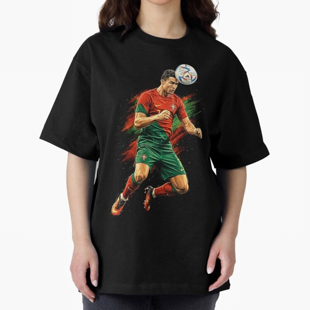 Cristiano Ronaldo Football Legend Oversized T-Shirt Turn Football Passion into Global Football Passion for FIFA World Cup 2026 Group Stage, Inspired by Mbappe and Neymar, Netherlands, Stadium Chants, National Pride, Trophy Dreams and Unforgettable