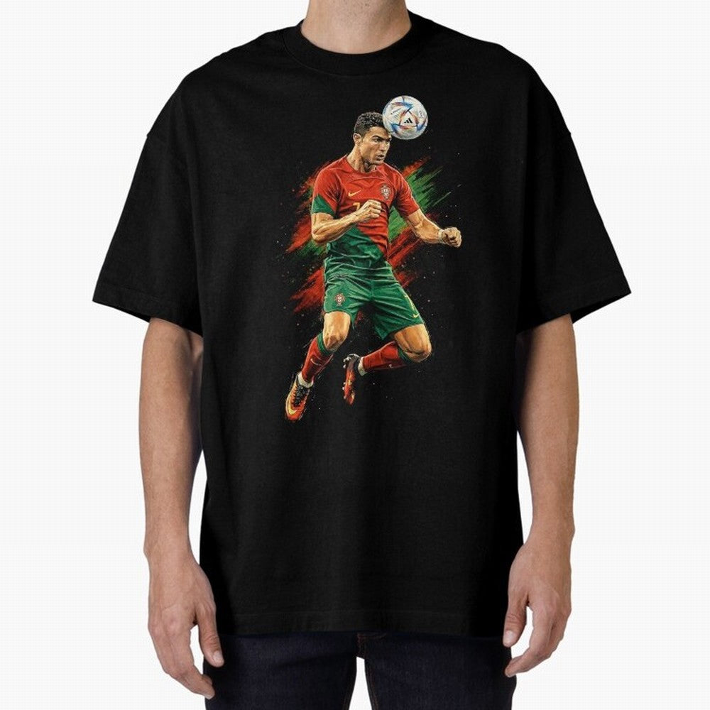 Cristiano Ronaldo Football Legend Oversized T-Shirt Turn Football Passion into Global Football Passion for FIFA World Cup 2026 Group Stage, Inspired by Mbappe and Neymar, Netherlands, Stadium Chants, National Pride, Trophy Dreams and Unforgettable