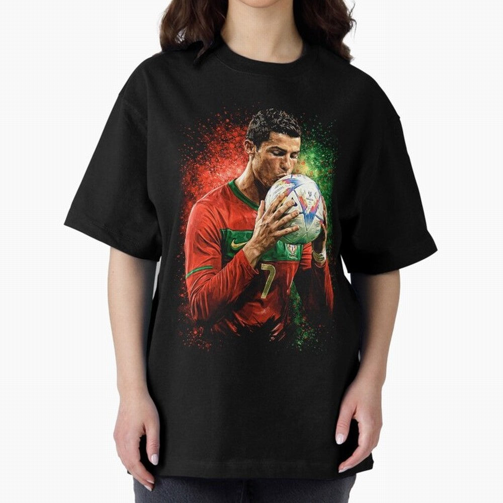 Cristiano Ronaldo Football Legend Oversized T-Shirt Turn Football Passion into Match Day Hype around FIFA World Cup 2026 Group Stage, Haaland, France, Soccer Culture, Superstar Moments, National Team Dreams and Competitive Fire; Great for Watch