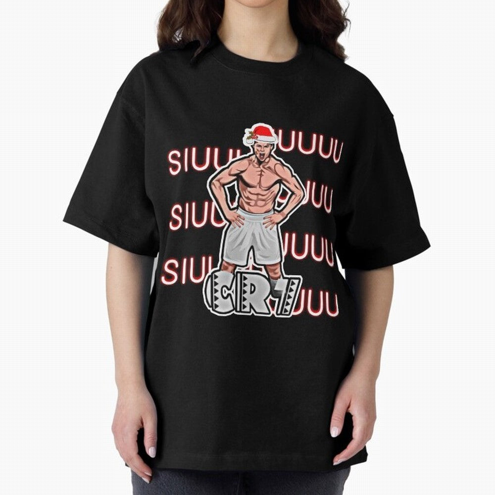 Siuuu cr7 christmas Oversized T-Shirt Feel Match Day Hype around FIFA World Cup 2026 USA Canada Mexico, Neymar, Portugal, Spain and Germany, Global Supporter Spirit, Legendary Goals, National Colors and Tournament Celebration; Ideal for Football