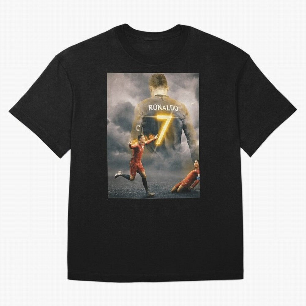 Aesthetic Ronaldo Poster Oversized T-Shirt Showcase FIFA World Cup 2026 USA Canada Mexico Spirit, Centered on Germany, Mbappe and Neymar, Vintage Soccer Flavor, Modern Football Stars, National Flags and Final Night Emotion; Ideal for Fans Who