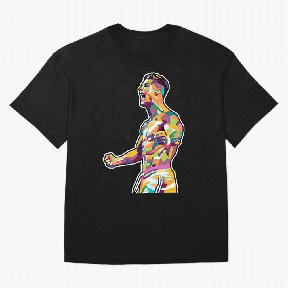 Cr7 Pop Art Oversized T-Shirt Feel the Roar of FIFA World Cup 2026 Spirit, Centered on France, Neymar, Vintage Soccer Flavor, Modern Football Stars, National Flags and Final Night Emotion; Ideal for Football Dads, Football Moms, Friends, Collectors