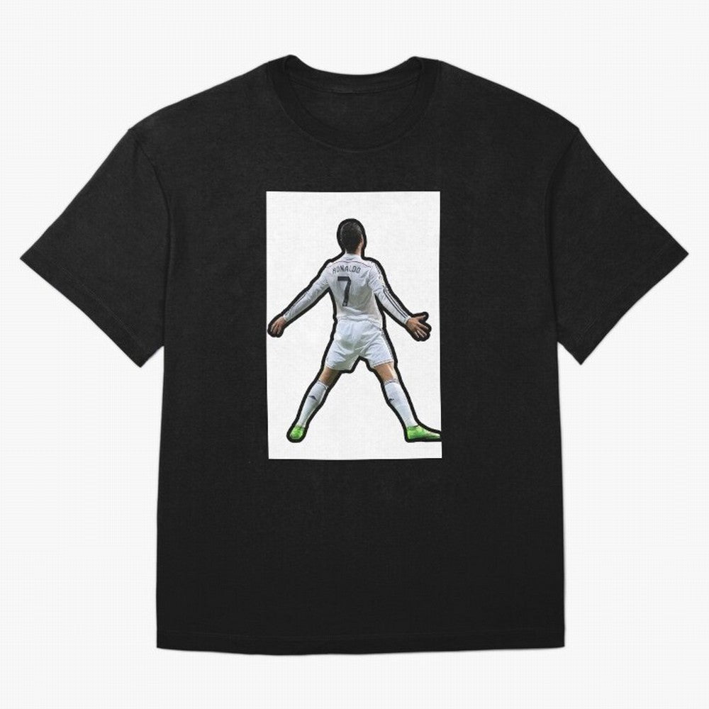 Cristiano Ronaldo Suii Sticker Oversized T-Shirt Show Match Day Excitement for the FIFA World Cup 2026 USA Canada Mexico Journey through Messi, CR7 and Mbappe Highlights, Portugal, Spain and Germany Pride, Goal Celebration Energy, Supporter