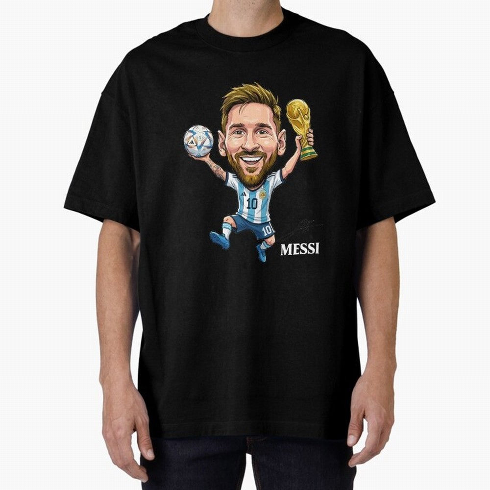 Messi Campion Oversized T-Shirt Feel the Heartbeat of FIFA World Cup 2026 Capturing Messi, Neymar and Mbappe, Germany Energy, Classic Soccer Heritage, Championship Pressure, Fan Loyalty and International Pride; Ideal for Fans Who Follow Messi,
