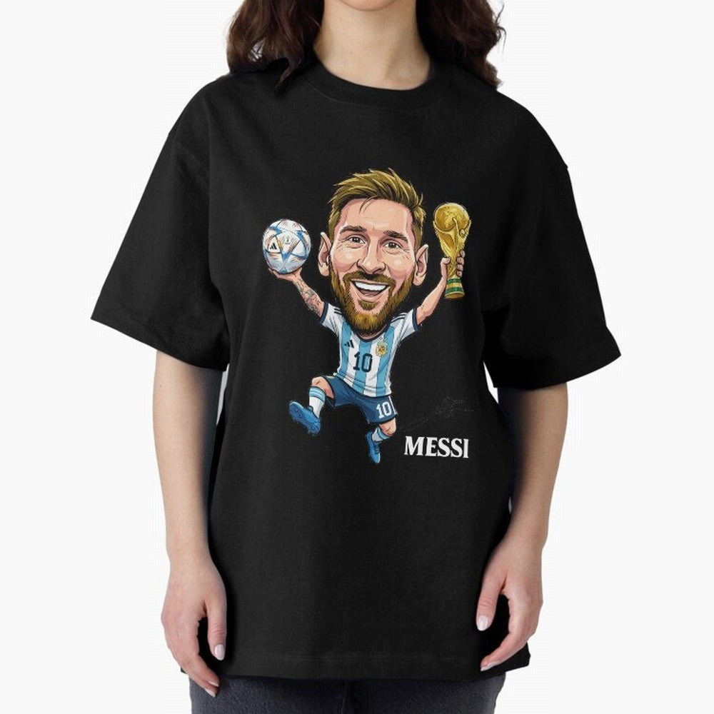 Messi Campion Oversized T-Shirt Feel the Heartbeat of FIFA World Cup 2026 Capturing Messi, Neymar and Mbappe, Germany Energy, Classic Soccer Heritage, Championship Pressure, Fan Loyalty and International Pride; Ideal for Fans Who Follow Messi,