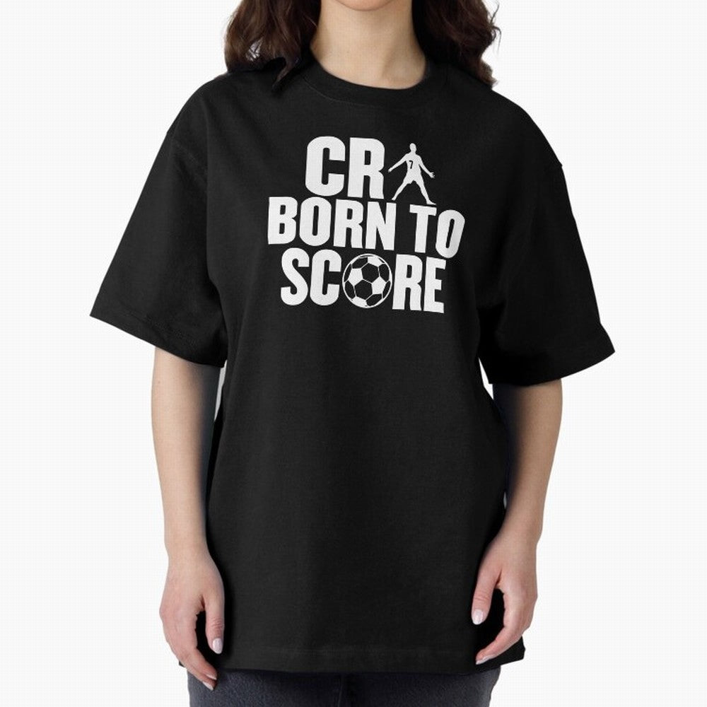 Cr7 Born To Score Oversized T-Shirt Fuel Your Fan Pride for FIFA World Cup 2026 Connected to CR7, Portugal Energy, Worldwide Fan Energy, Dramatic Goals, Stadium Lights and Championship Celebrations; Great for Watch Parties, Sports Bars, Family