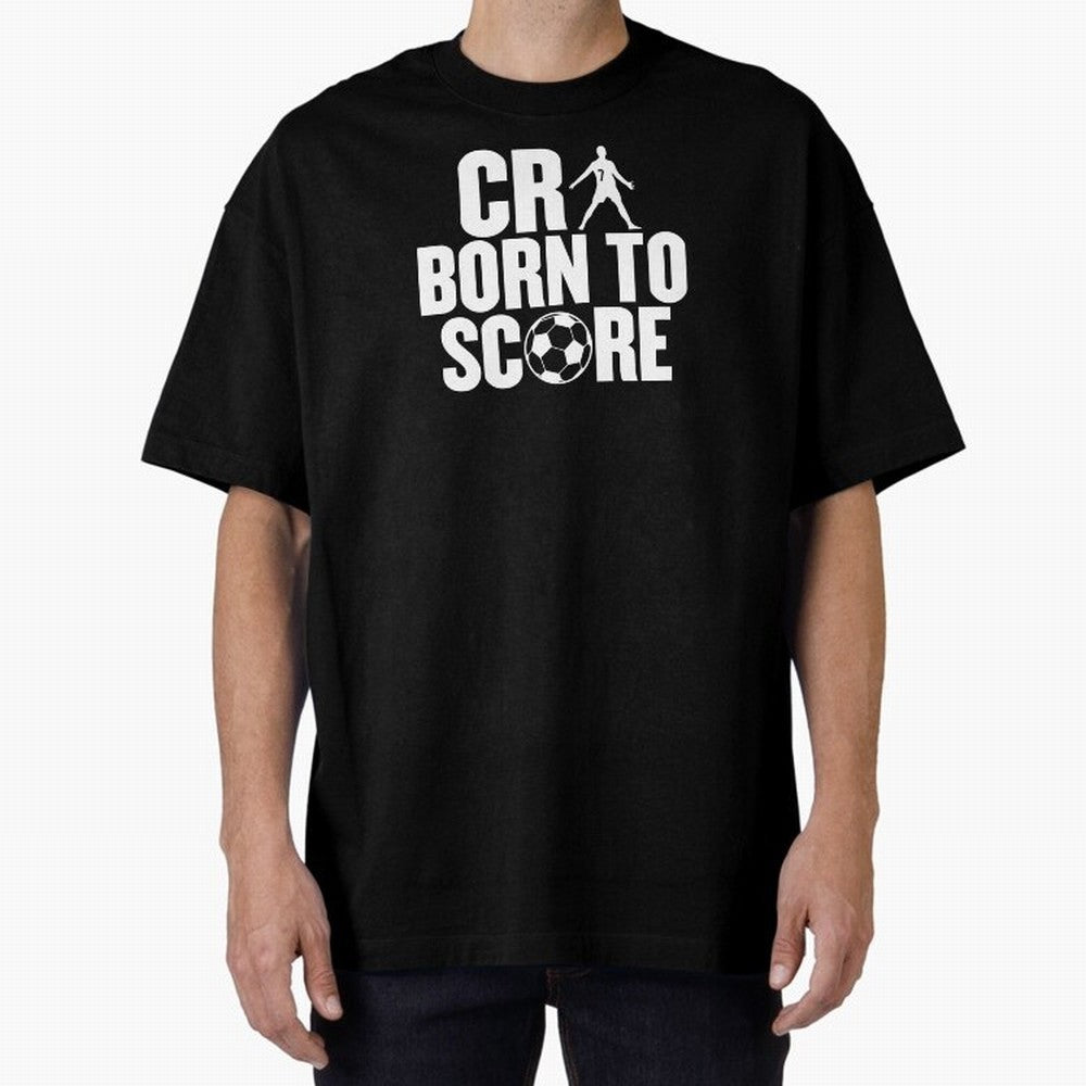 Cr7 Born To Score Oversized T-Shirt Fuel Your Fan Pride for FIFA World Cup 2026 Connected to CR7, Portugal Energy, Worldwide Fan Energy, Dramatic Goals, Stadium Lights and Championship Celebrations; Great for Watch Parties, Sports Bars, Family