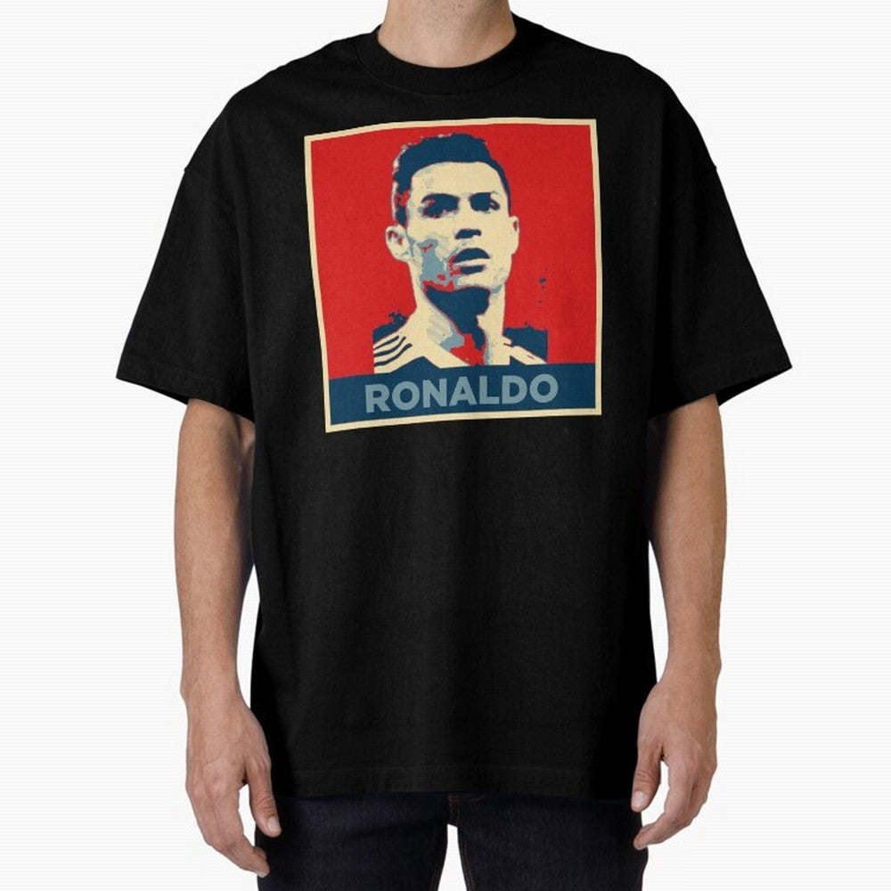 Cristiano Ronaldo Obama Style Oversized T-Shirt Upgrade FIFA World Cup 2026 for Fans of Messi, CR7 and Mbappe and Spain, Bringing Retro Football Energy, Iconic Rivalries, Trophy Chase Drama and Stadium Atmosphere; Great for Supporters Who Love