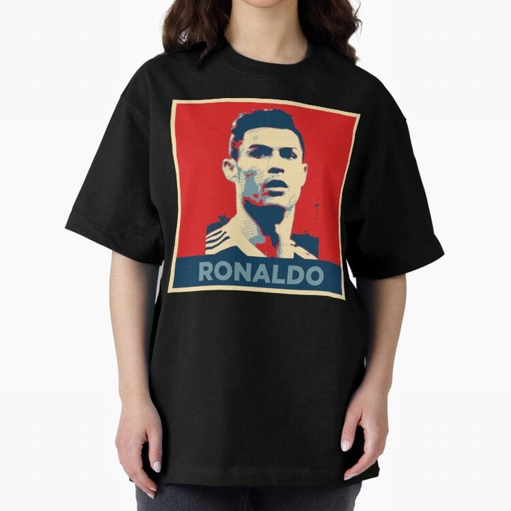 Cristiano Ronaldo Obama Style Oversized T-Shirt Upgrade FIFA World Cup 2026 for Fans of Messi, CR7 and Mbappe and Spain, Bringing Retro Football Energy, Iconic Rivalries, Trophy Chase Drama and Stadium Atmosphere; Great for Supporters Who Love