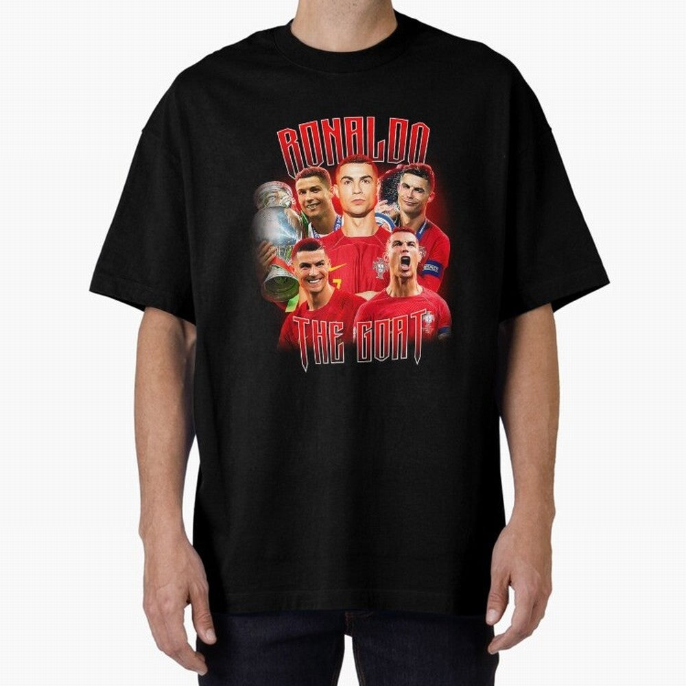 Cristiano Ronaldo The Goat Bootleg Oversized T-Shirt Keep the Legacy of the FIFA World Cup 2026 USA Canada Mexico Journey through Haaland and Mbappe Highlights, England and Germany Pride, Worldwide Fan Energy, Dramatic Goals, Stadium Lights and