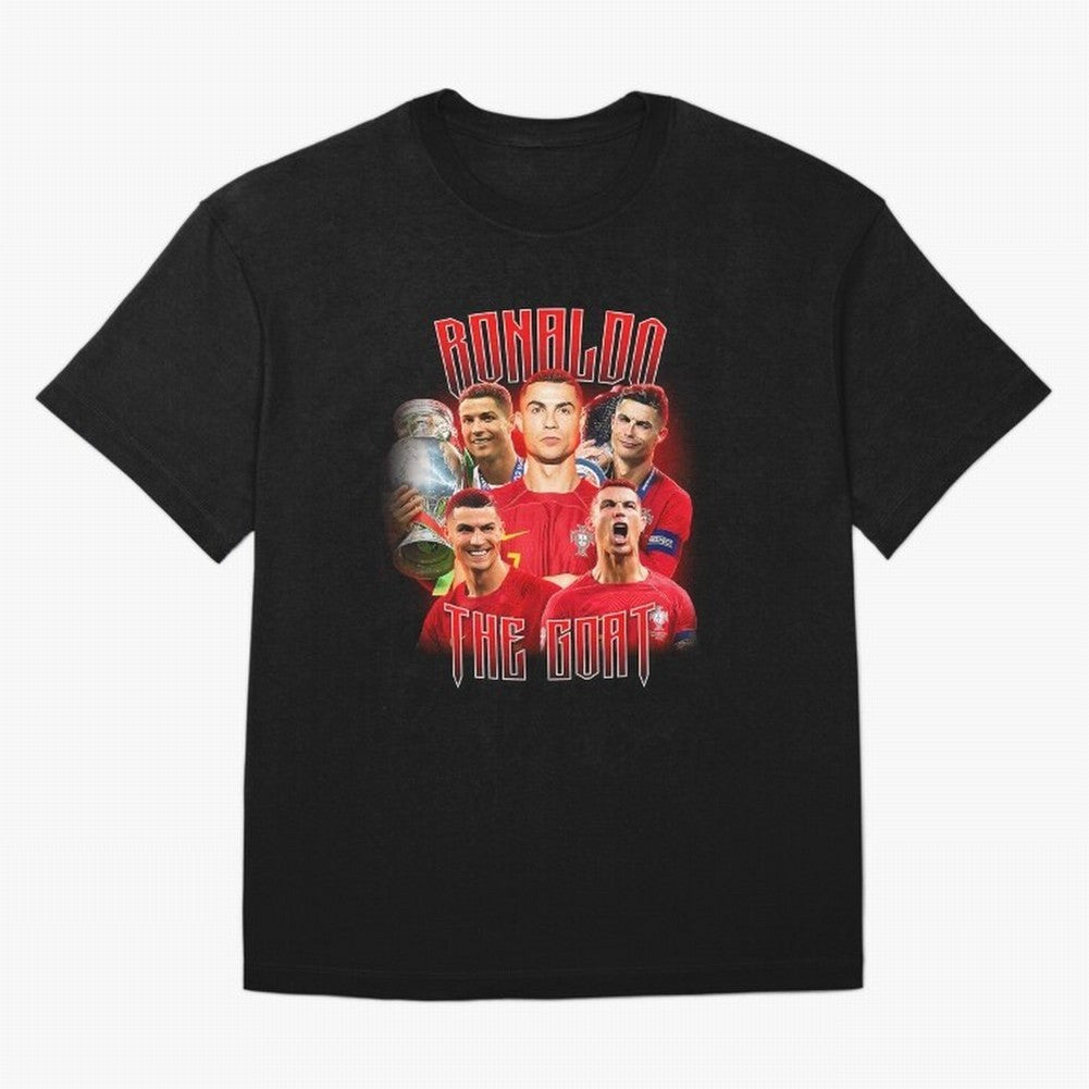 Cristiano Ronaldo The Goat Bootleg Oversized T-Shirt Keep the Legacy of the FIFA World Cup 2026 USA Canada Mexico Journey through Haaland and Mbappe Highlights, England and Germany Pride, Worldwide Fan Energy, Dramatic Goals, Stadium Lights and