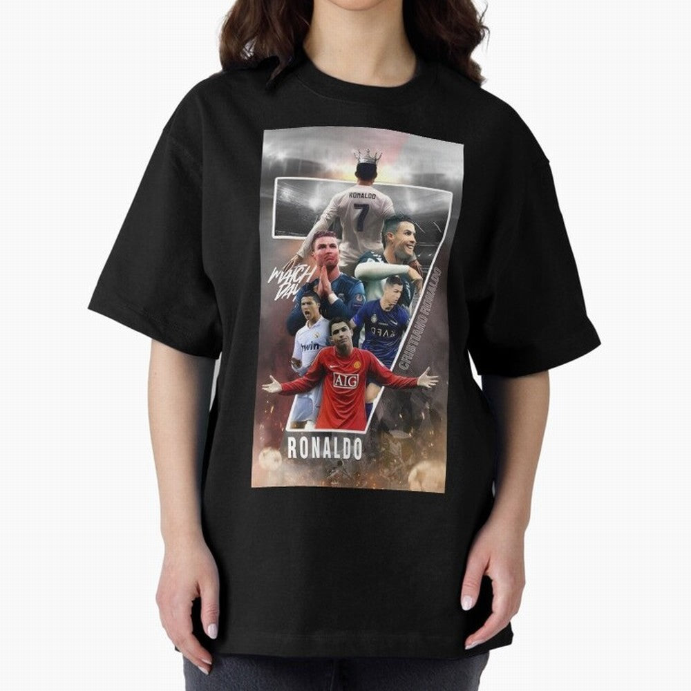 Cr7 wallpaper Oversized T-Shirt Step into Match Day Hype around FIFA World Cup 2026 USA Canada Mexico, Mbappe and Neymar, Brazil, Vintage Soccer Flavor, Modern Football Stars, National Flags and Final Night Emotion; Great for Watch Parties, Sports
