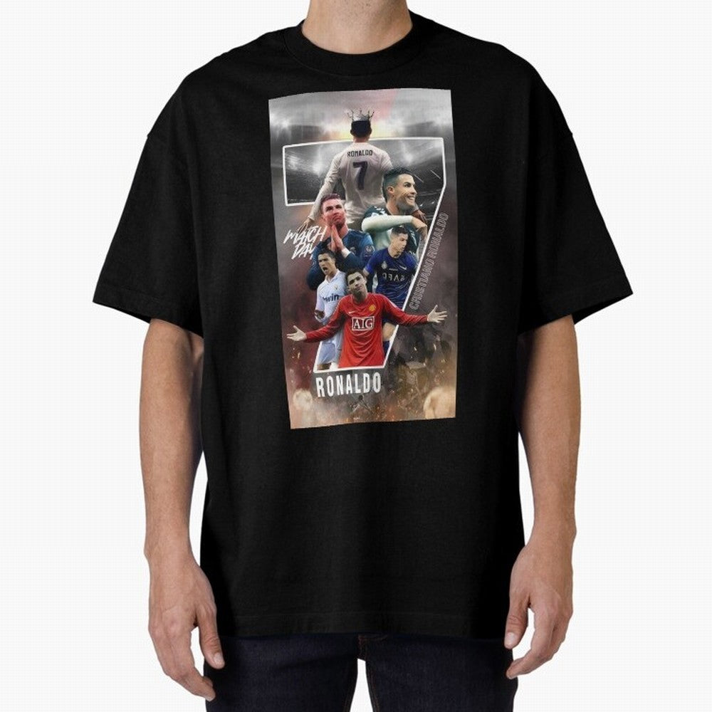 Cr7 wallpaper Oversized T-Shirt Step into Match Day Hype around FIFA World Cup 2026 USA Canada Mexico, Mbappe and Neymar, Brazil, Vintage Soccer Flavor, Modern Football Stars, National Flags and Final Night Emotion; Great for Watch Parties, Sports
