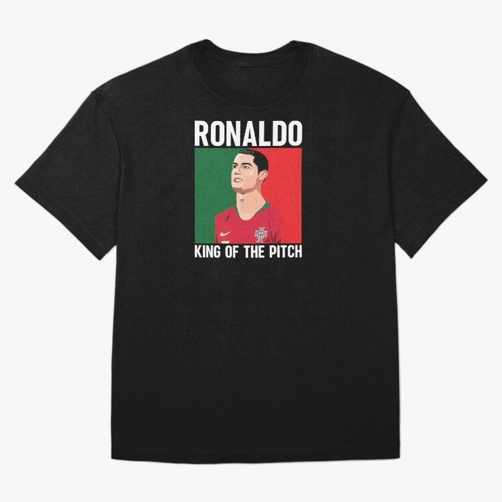 Ronaldo: King Of The Pitch Oversized T-Shirt Join Supporters Worldwide for the FIFA World Cup 2026 Journey through Haaland and Mbappe Highlights, Brazil, Portugal and Argentina Pride, Football Festival Excitement, Trophy Ambitions, Country