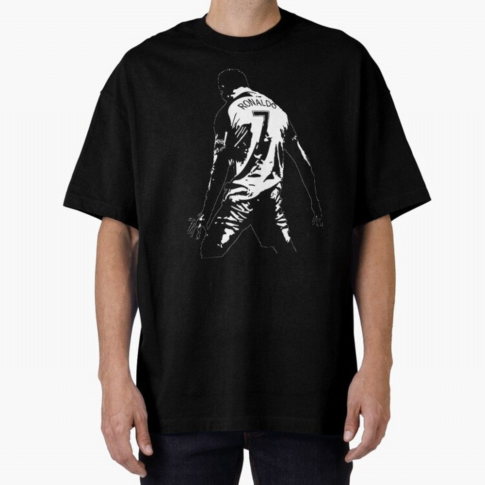 CRISTIANO RONALDO Oversized T-Shirt Follow Every Goal of Match Day Hype around FIFA World Cup 2026 Group Stage, Haaland and Mbappe, Portugal, Match Day Excitement, Supporter Culture, Golden Goals and Global Football Passion; Ideal for Passionate