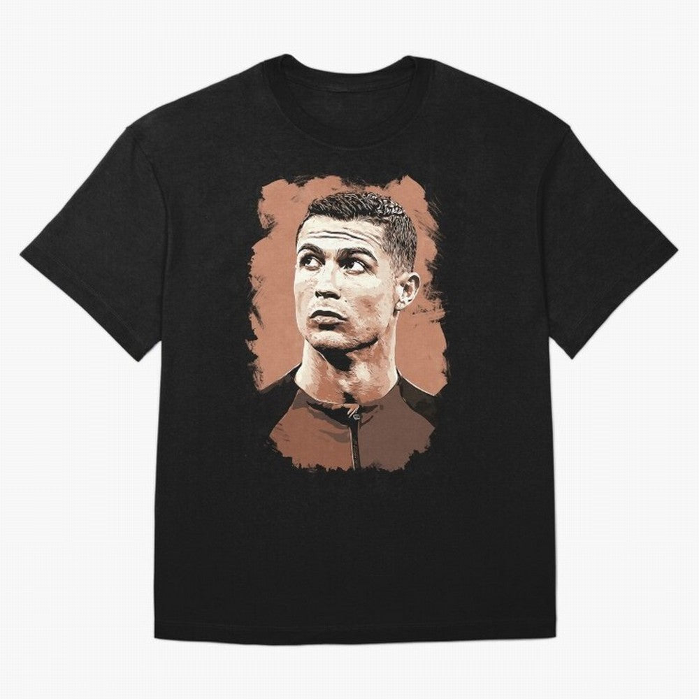 Cristiano Ronaldo Vexel Painting Oversized T-Shirt Showcase FIFA World Cup 2026 Spirit, with England, France and Netherlands, Cristiano Ronaldo, Football Festival Excitement, Trophy Ambitions, Country Rivalries and Star Player Buzz; Ideal for