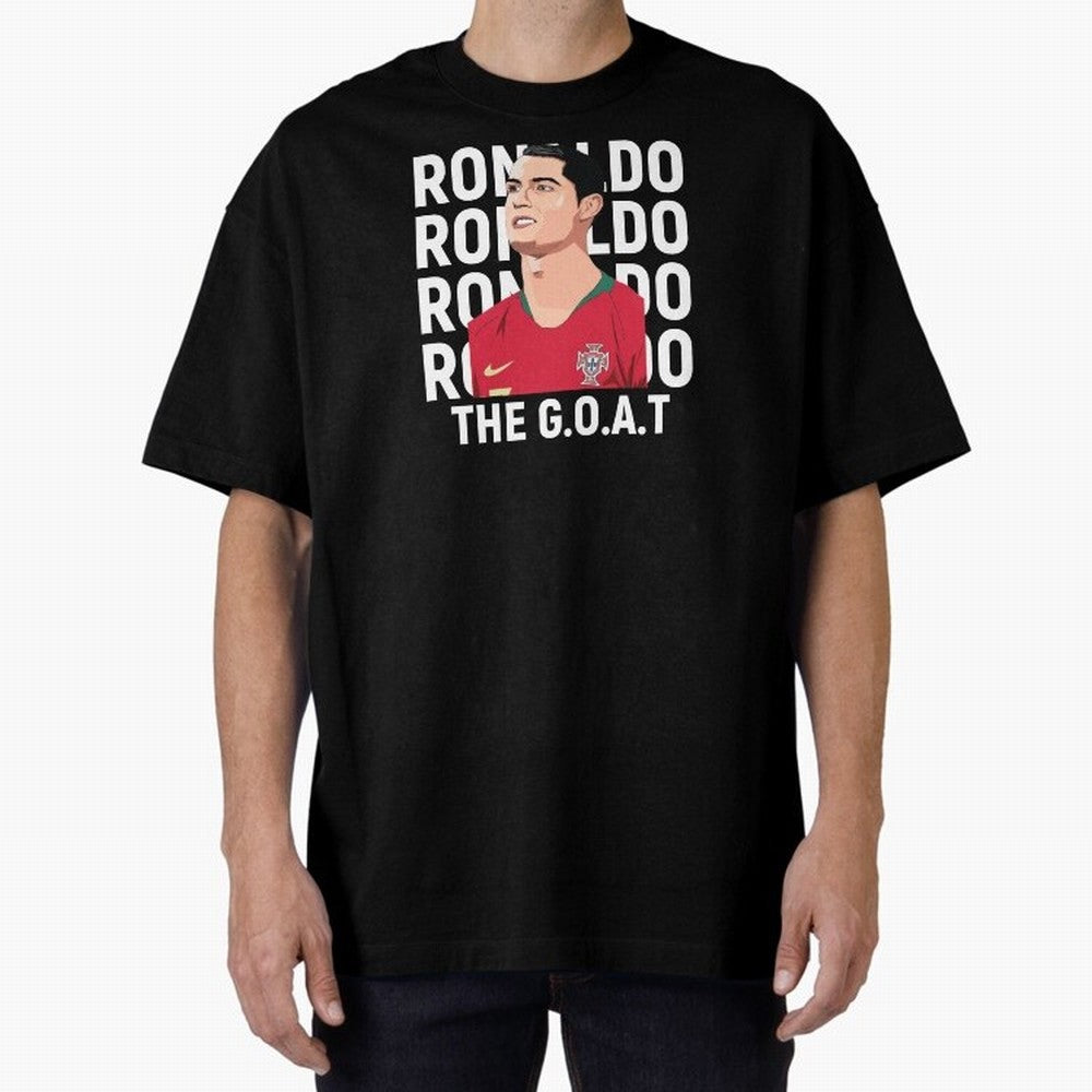 Ronaldo The Goat Oversized T-Shirt Support FIFA World Cup 2026 Group Stage Celebrating Messi and Cristiano Ronaldo, England and Germany Energy, Sports Nostalgia, International Competition, Famous Players and Unforgettable Victories; Perfect for