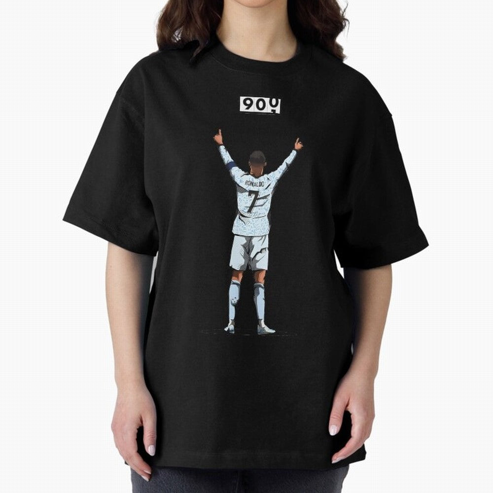 Ronaldo 900 Goals Celebration Iconic Football Design Oversized T-Shirt Turn Football Passion into Global Football Passion for FIFA World Cup 2026 USA Canada Mexico, Connected to Messi, CR7 and Mbappe, Spain, Soccer Culture, Superstar Moments,
